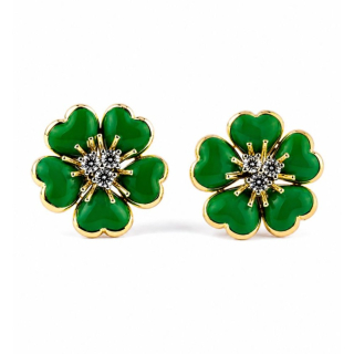 Petit Fleurs , Ring with diamonds and enamel