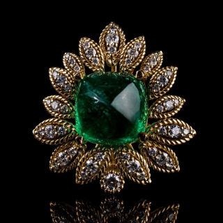 Paolina, Earrings with Zambian emeralds and diamonds
