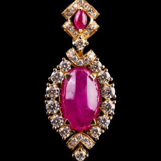 Rubinia , Earrings with burmese ruby and diamonds&nbsp;