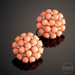 Ischia, Hard stone and diamond earrings