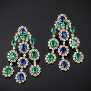 Ileana, Coloured gem and diamond earrings