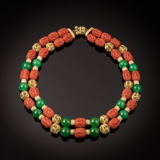 Capri, Hard stone, coloured gem and diamond necklace