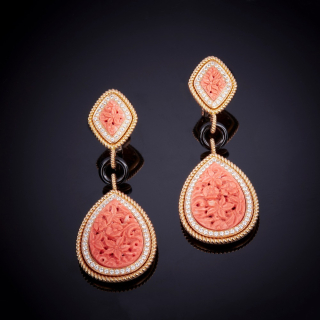 Medea, Hard stone and diamond earrings