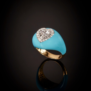 Arcobaleno, Diamond and inlay ring