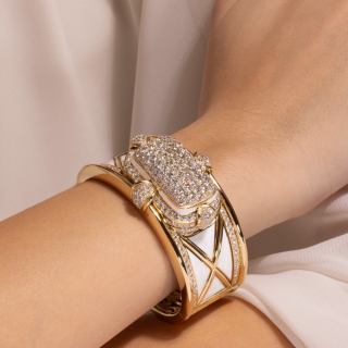 Clelia, Gold, diamond and inlay&nbsp;bracelet