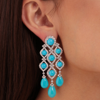 Augusta, Hard stone and diamond earrings