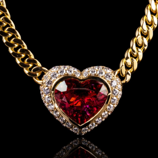 Aurora, Gold, rubellite and diamonds necklace.