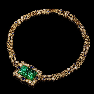 Marta, Coloured gem and diamond necklace