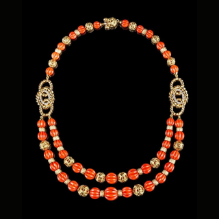 Scilla, Hard stone and diamond necklace