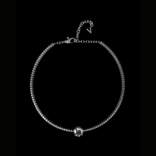 Sogno 18 kt white gold necklace with brilliant-cut diamonds and central diamond