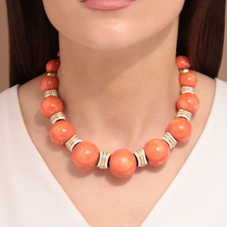 Dorian, Hard stone and diamond necklace