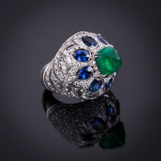 Dalida, Coloured
gem and diamond ring