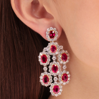 Fuoco, Coloud gem and diamond earrings 