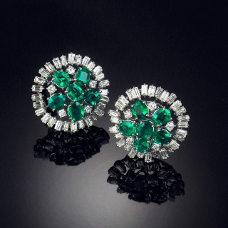 Gardenia, Coloured
gem and diamond earrings