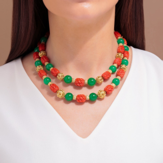 Capri, Hard stone, coloured gem&nbsp;and diamond necklace