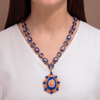 Goccia di Mare, Hard stone and diamond necklace