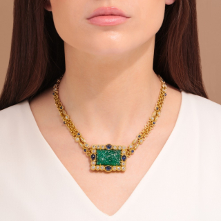 Marta, Coloured gem and diamond necklace