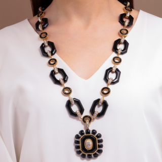 Mistero, Hard stone and diamond necklace