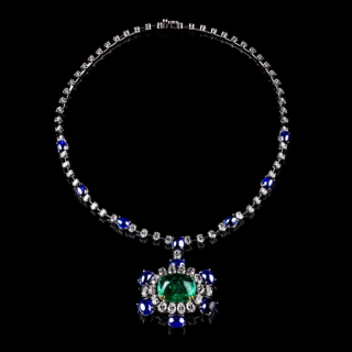 Impero , Emeralds, sapphires and diamonds necklace