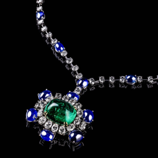 Impero , Emeralds, sapphires and diamonds necklace