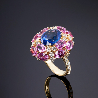 Ileana, Coloured gem and diamond ring