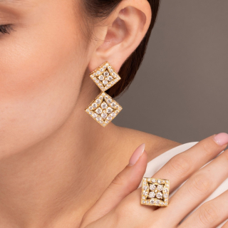 Lucilla, Gold and diamond earrings