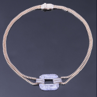 Nodo D'amore, Hard stone and diamond necklace