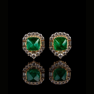 Eleonora, Earrings with colored gemstones and diamonds.