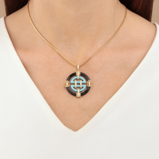 Oriente, Enamel and diamond necklace