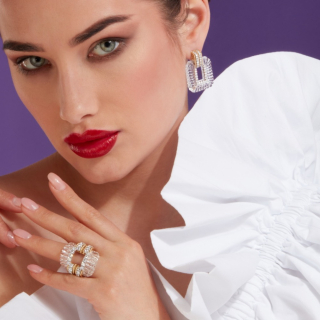 Nodo D'amore, Hard stone and diamond earrings