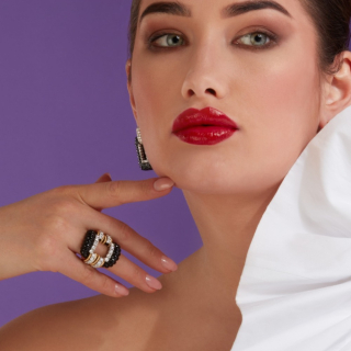 Nodo D'amore, Hard stone and diamond ring