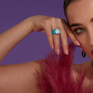 Valentina, Diamond and enamel ring