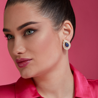 Patricia, Coloured gem and diamond earrings