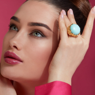 Intreccio , Hard stone and diamond ring