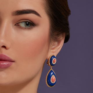 Goccia Di Mare, Hard stone and diamond earrings