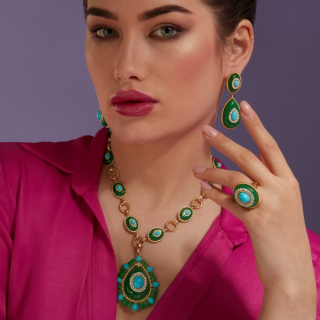 Goccia Di Mare, Hard stone and diamond earrings