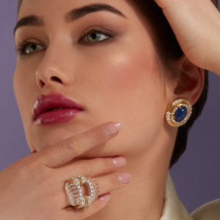 Arianna, Coloured gem and diamond earrings