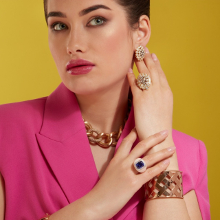 Marchesa, Gold and diamond earrings