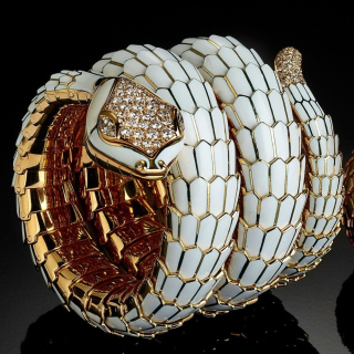 Snake, Diamond and enamel watch-bracelet