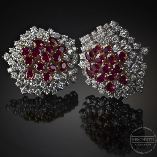 Lina, Coloured gem and diamond earrings