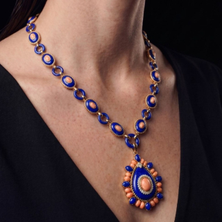 Goccia di Mare, Hard stone and diamond necklace