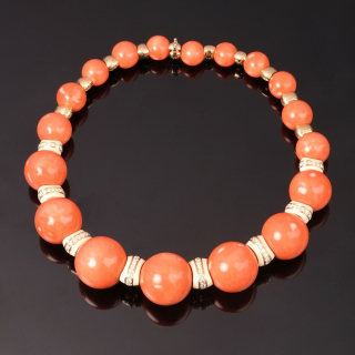 Dorian, Hard stone and diamond necklace