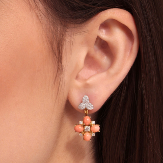 Fortuna, Hard stone and diamond earrings