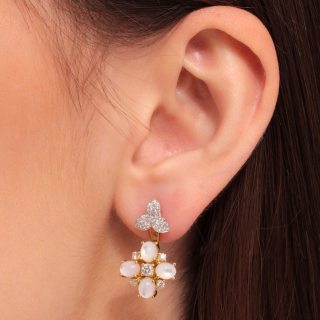 Fortuna, Hard stone and diamond earrings