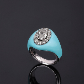 Intarsio, Diamond and inlay ring