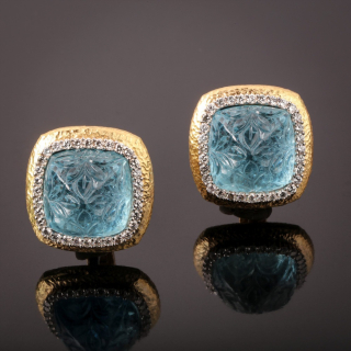 Limpido,  Coloured gem and diamond earrings