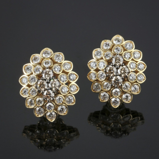 Marchesa, Gold and diamond earrings