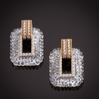 Nodo D'amore, Hard stone and diamond earrings
