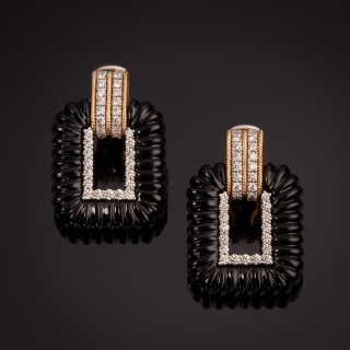 Nodo D'amore, Hard stone and diamond earrings
