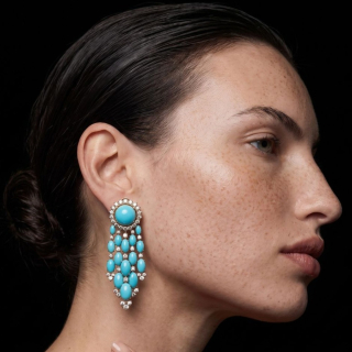 Augusta, Hard stone and diamond earrings